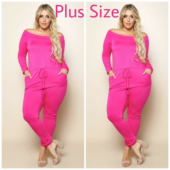 Plus Size Off The Shoulder Jumpsuit - Picture 2 of 2